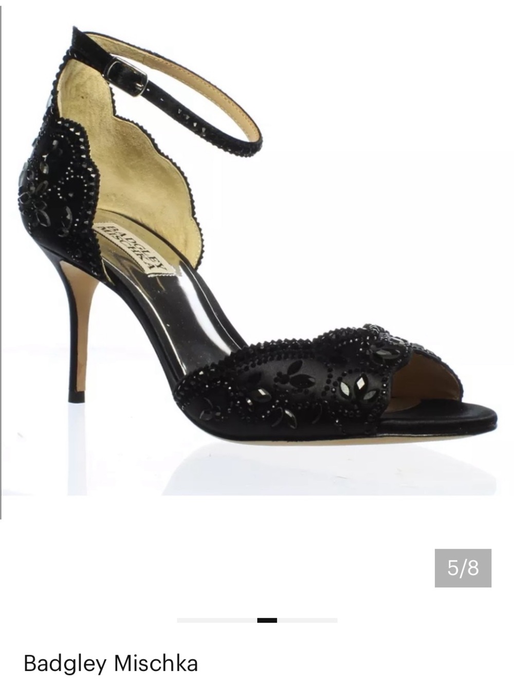 Badgley Mischka Veta Black Satin Shoes 6.5 NWT